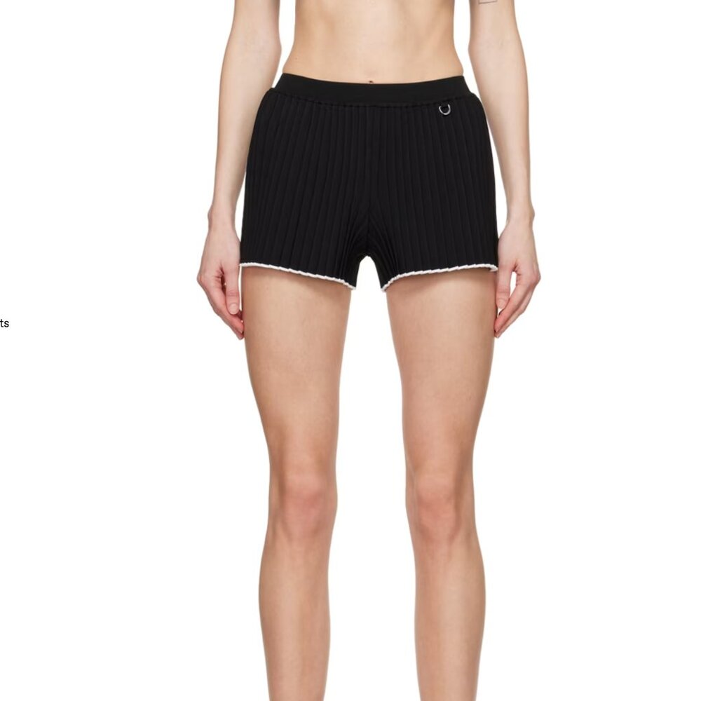 JACQUEMUS Black Les Sculptures 'Le short maille plissé' Shorts